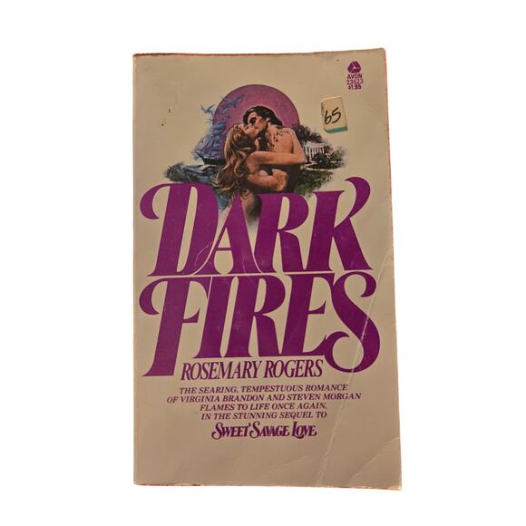Rosemary Rogers DARK FIRES Vintage Erotic Historical Romance Vtg 0380004259 - Picture 1 of 7